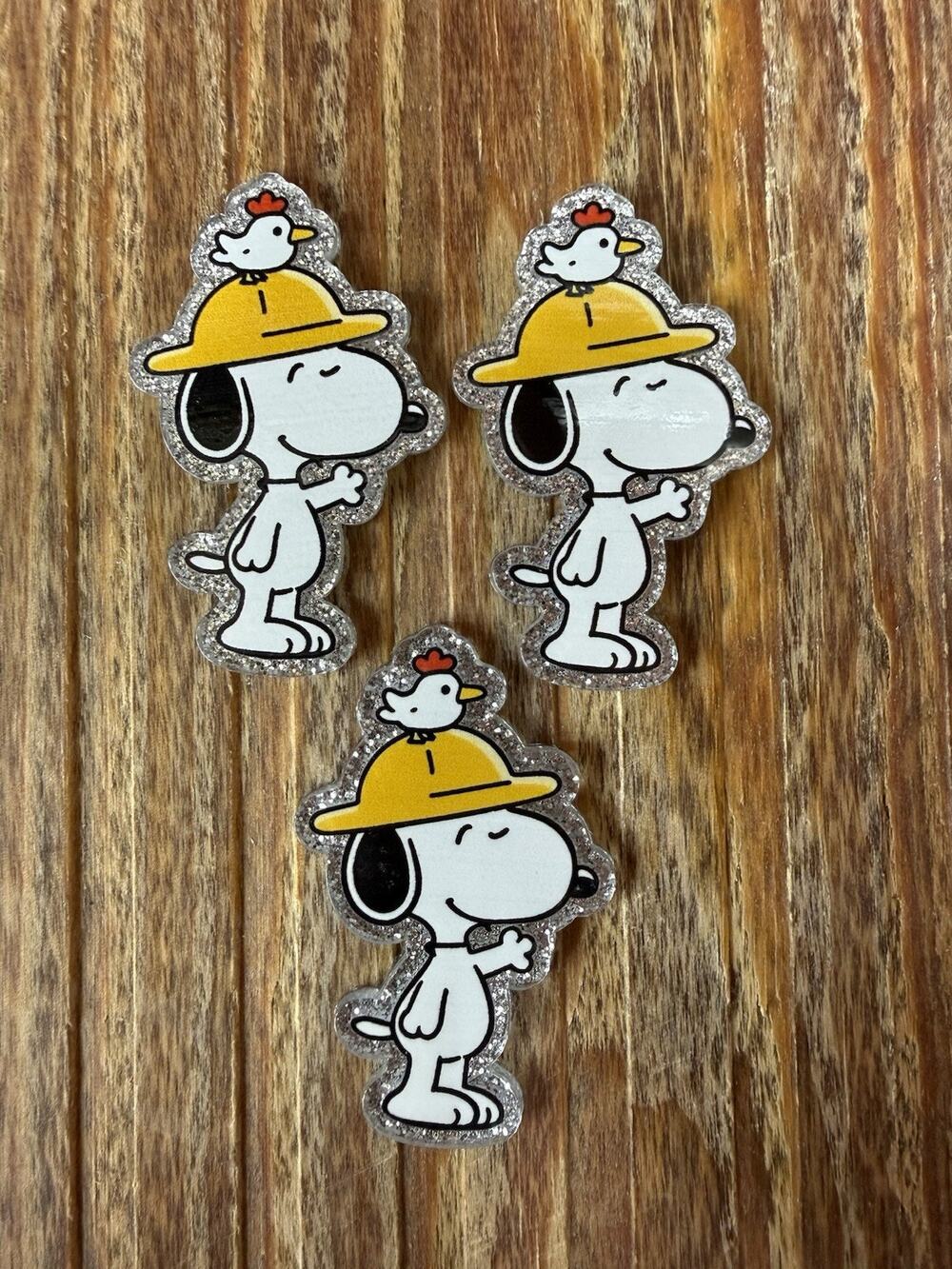 3 Pc Snoopy Acrylic Flatbacks
